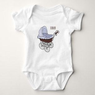 illustration av tecknaden barnvagn t shirt