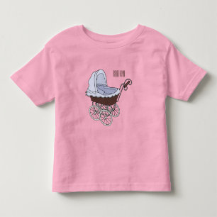 illustration av tecknaden barnvagn t shirt