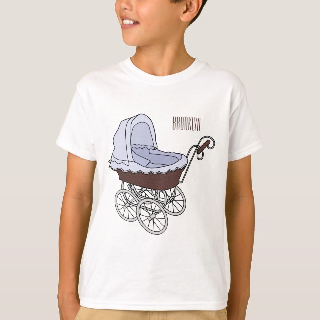 illustration av tecknaden barnvagn t shirt (Framsida)