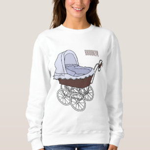 illustration av tecknaden barnvagn t shirt
