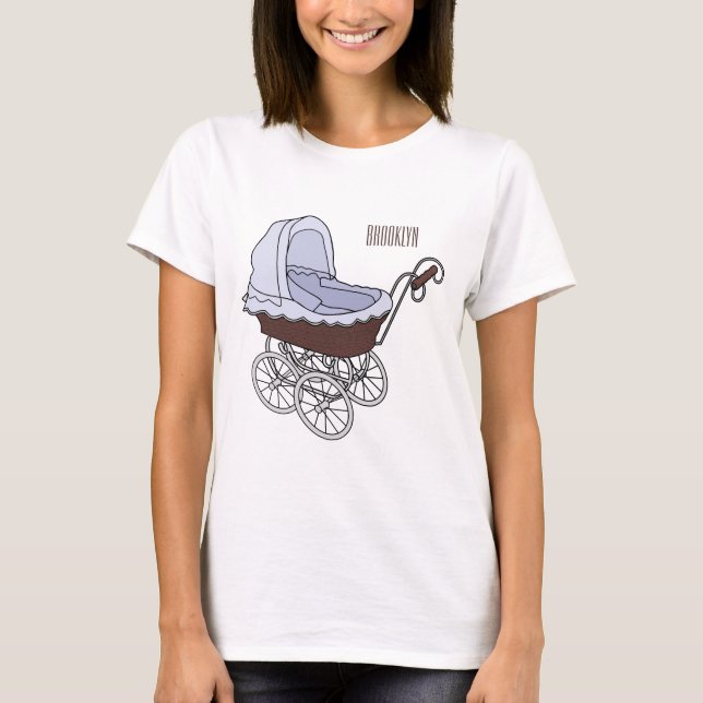 illustration av tecknaden barnvagn t shirt (Framsida)