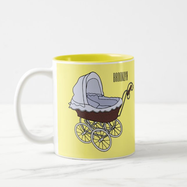 illustration av tecknaden barnvagn Två-Tonad mugg (Vänster)