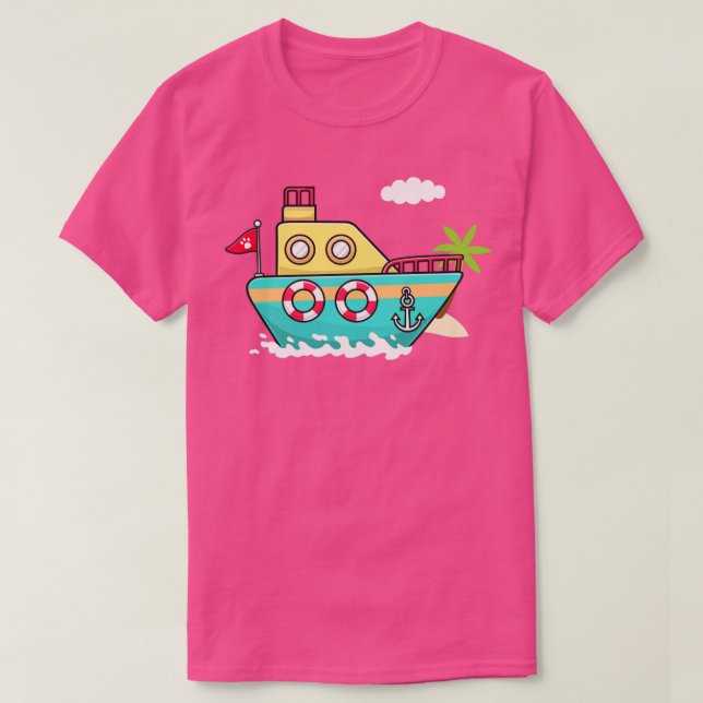 Illustration av Tecknaden Boat T Shirt (Design framsida)