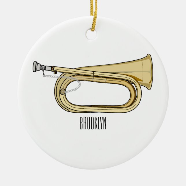 illustration av tecknaden Bugle Julgransprydnad Keramik (Framsidan)