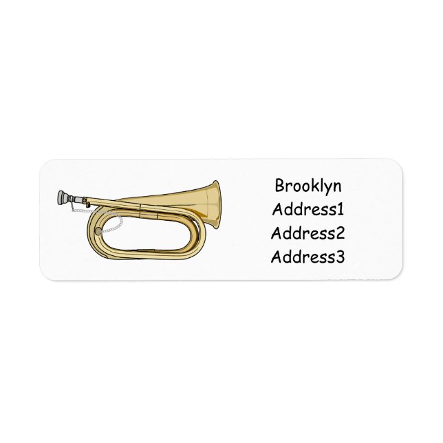 illustration av tecknaden Bugle Returadress Etikett (Framsidan)