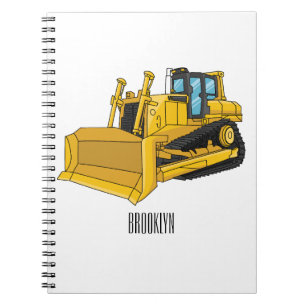 illustration av tecknaden Bulldozer Anteckningsbok