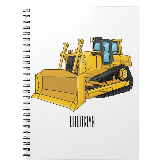 illustration av tecknaden Bulldozer Anteckningsbok (Framsidan)