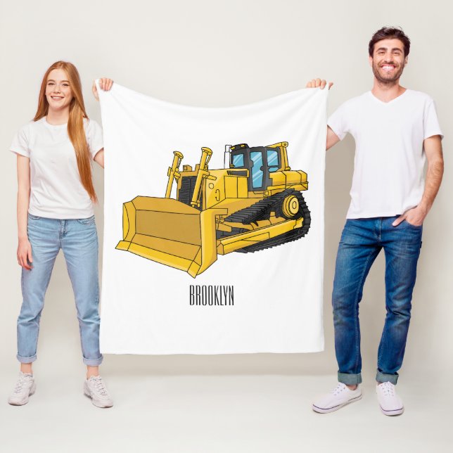 illustration av tecknaden Bulldozer Fleecefilt (På plats)
