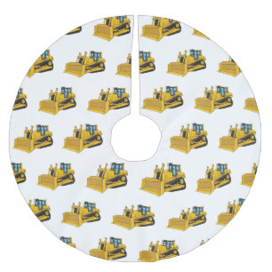 illustration av tecknaden Bulldozer Julgransmatta Borstad Polyester