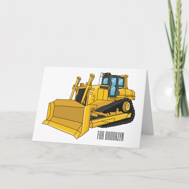 illustration av tecknaden Bulldozer Kort (Framsida)