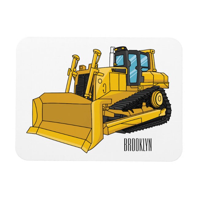 illustration av tecknaden Bulldozer Magnet (Horisontell)