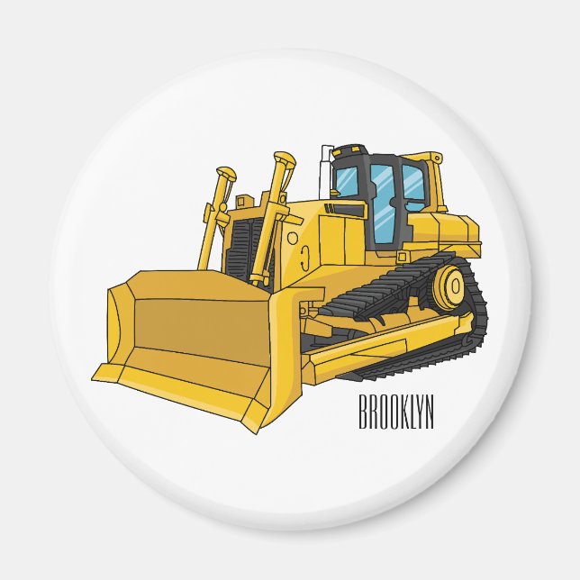 illustration av tecknaden Bulldozer Magnet (Framsidan)
