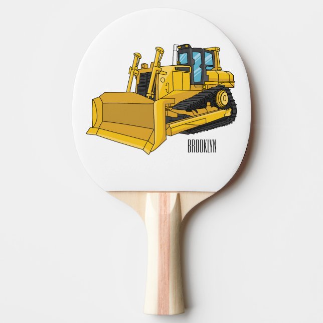 illustration av tecknaden Bulldozer Pingisracket (Framsidan)