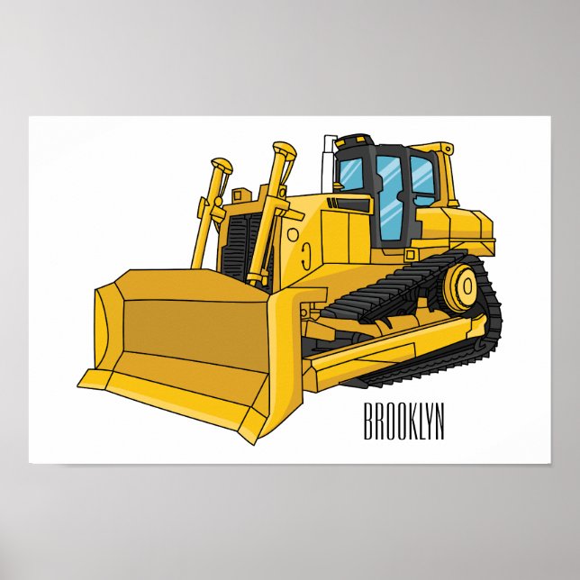 illustration av tecknaden Bulldozer Poster (Framsidan)