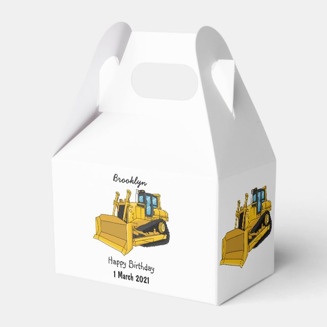 illustration av tecknaden Bulldozer Presentaskar (Framsidan Sidan)