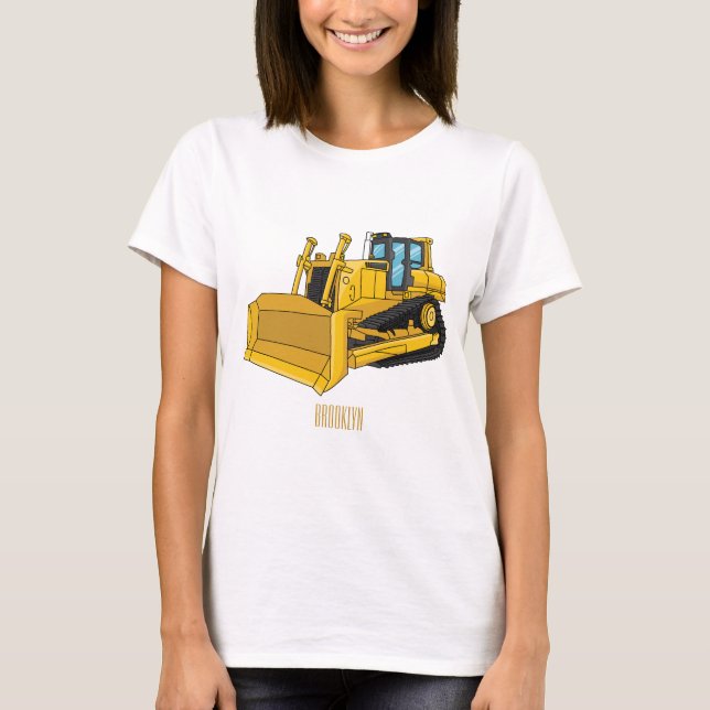 illustration av tecknaden Bulldozer T Shirt (Framsida)