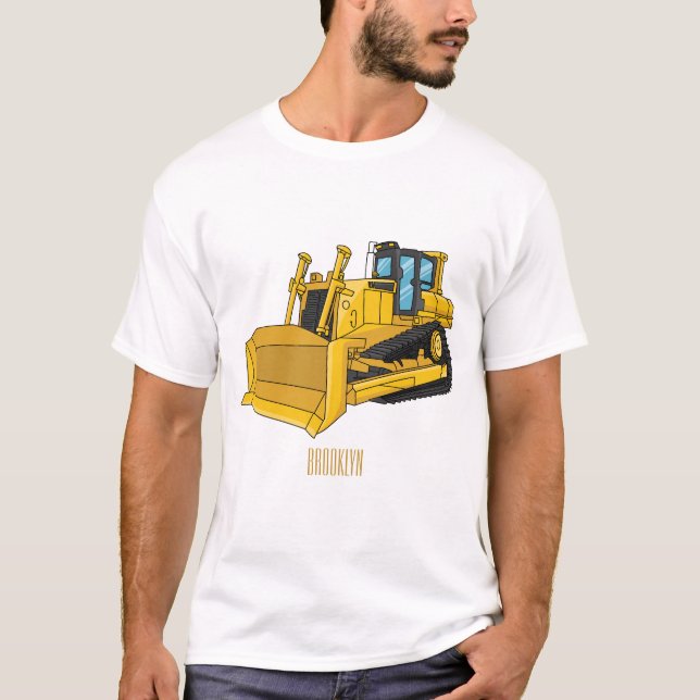 illustration av tecknaden Bulldozer T Shirt (Framsida)