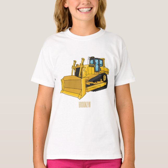 illustration av tecknaden Bulldozer T Shirt (Framsida)