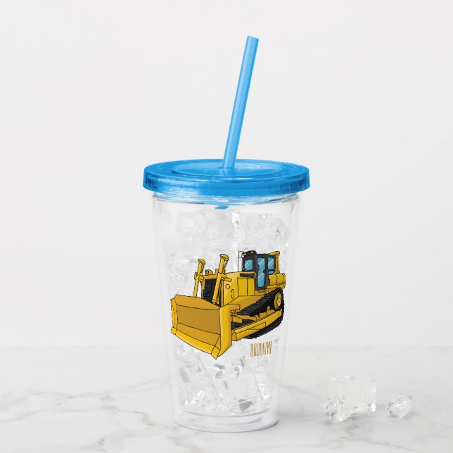 illustration av tecknaden Bulldozer Take Away Mugg (Baksida Ice)
