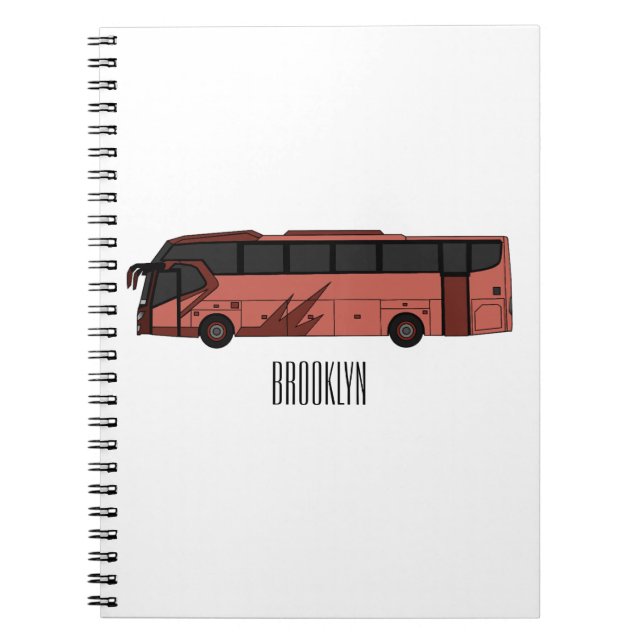 illustration av tecknaden buss anteckningsbok (Framsidan)