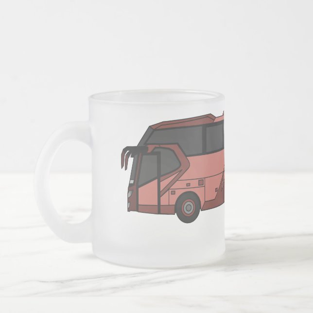 illustration av tecknaden buss frostad glasmugg (Vänster)
