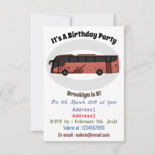 illustration av tecknaden buss inbjudningar