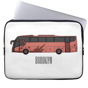 illustration av tecknaden buss laptop fodral
