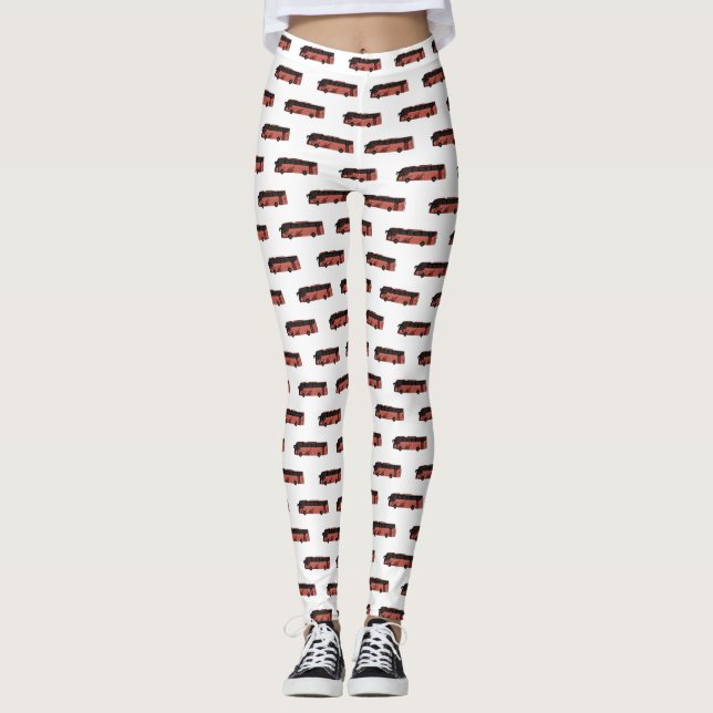 illustration av tecknaden buss leggings (Framsida)
