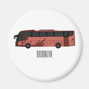 illustration av tecknaden buss magnet
