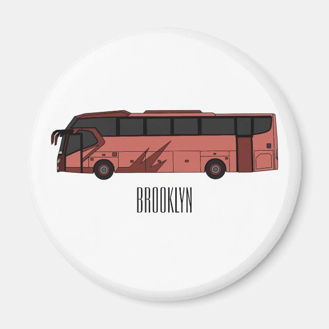 illustration av tecknaden buss magnet (Framsidan)