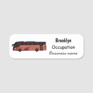 illustration av tecknaden buss namnbricka