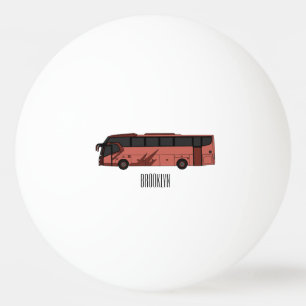 illustration av tecknaden buss pingisboll