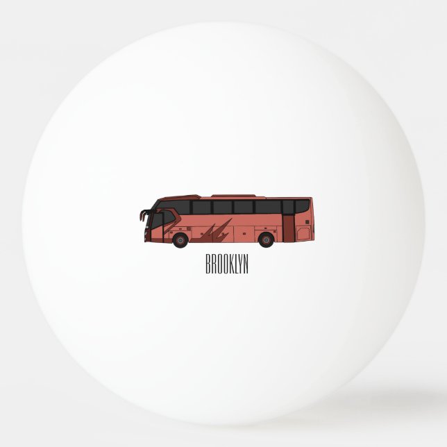 illustration av tecknaden buss pingisboll (Framsidan)