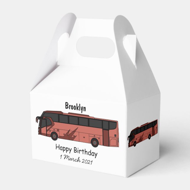 illustration av tecknaden buss presentaskar (Framsidan Sidan)