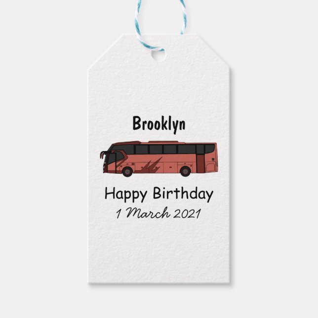 illustration av tecknaden buss presentetikett (Framsidan)