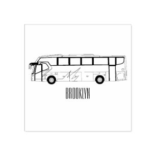 illustration av tecknaden buss stämpel
