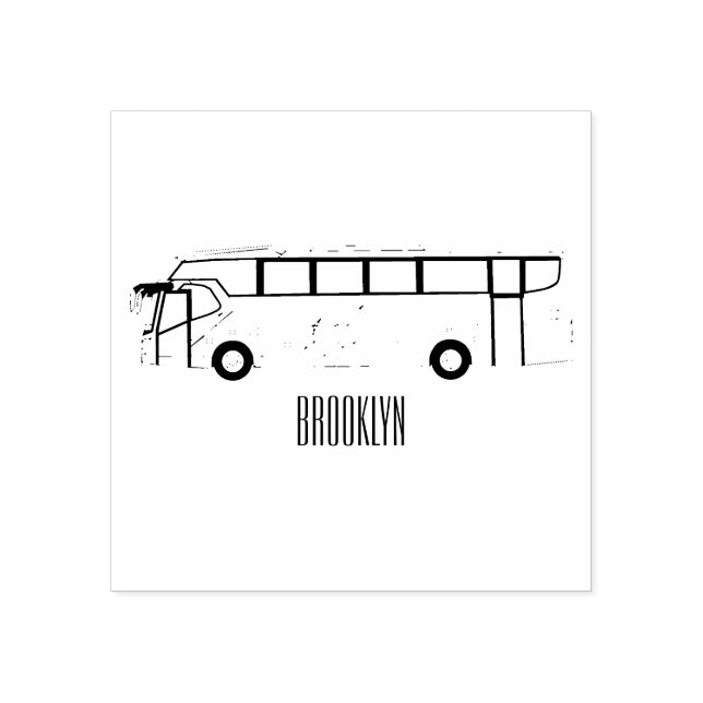 illustration av tecknaden buss stämpel (Tryck)