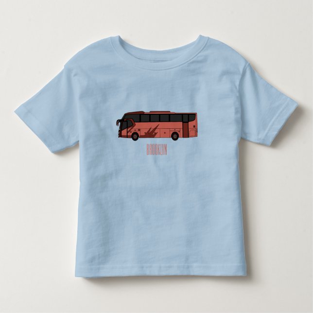 illustration av tecknaden buss t shirt (Framsida)