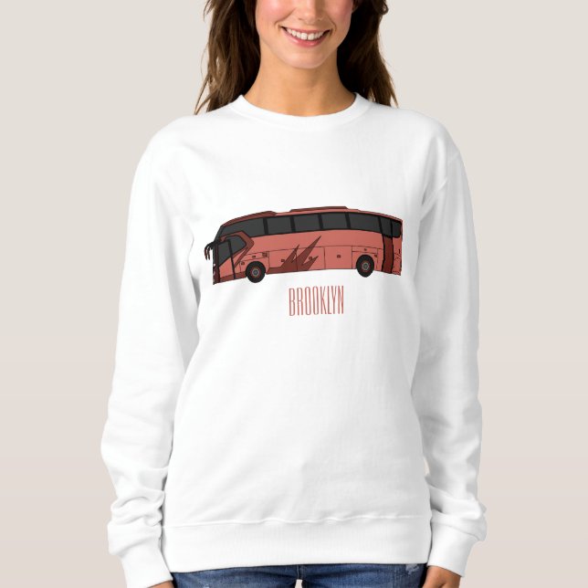 illustration av tecknaden buss t shirt (Framsida)