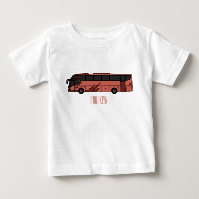 illustration av tecknaden buss t shirt (Framsida)