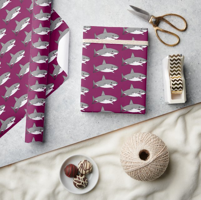 Illustration av Tecknaden coola Shark Presentpapper (Hantverk)
