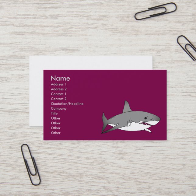 Illustration av Tecknaden coola Shark Visitkort (Fram/Back In Situ)