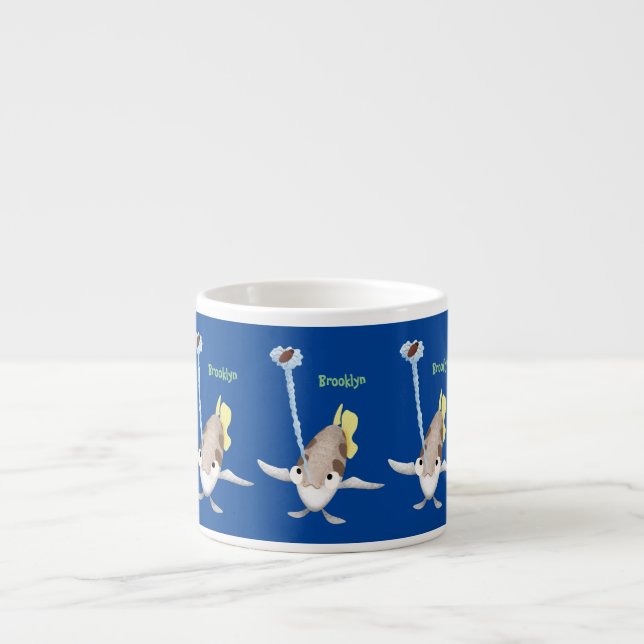 illustration av tecknaden Cute Archerfish Espressomugg (Framsidan)