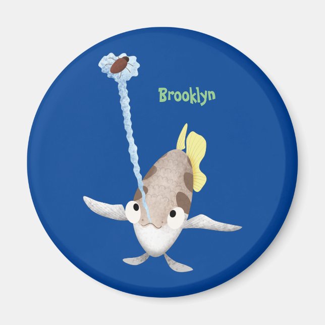 illustration av tecknaden Cute Archerfish Magnet (Framsidan)