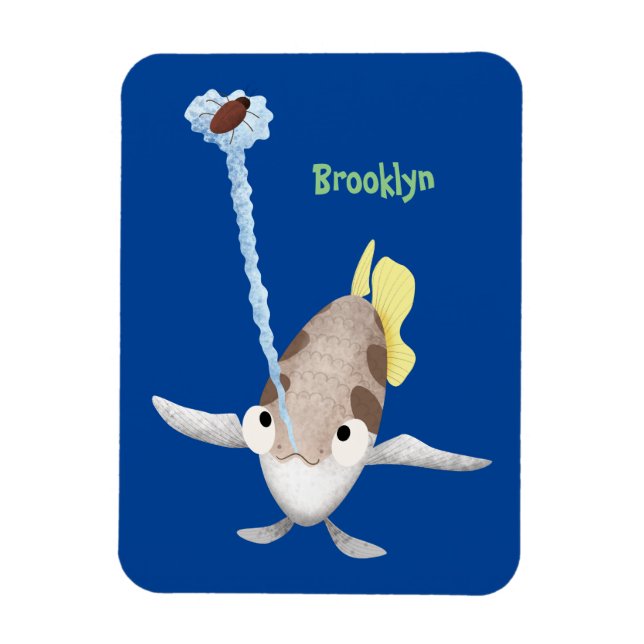illustration av tecknaden Cute Archerfish Magnet (Vertikal)