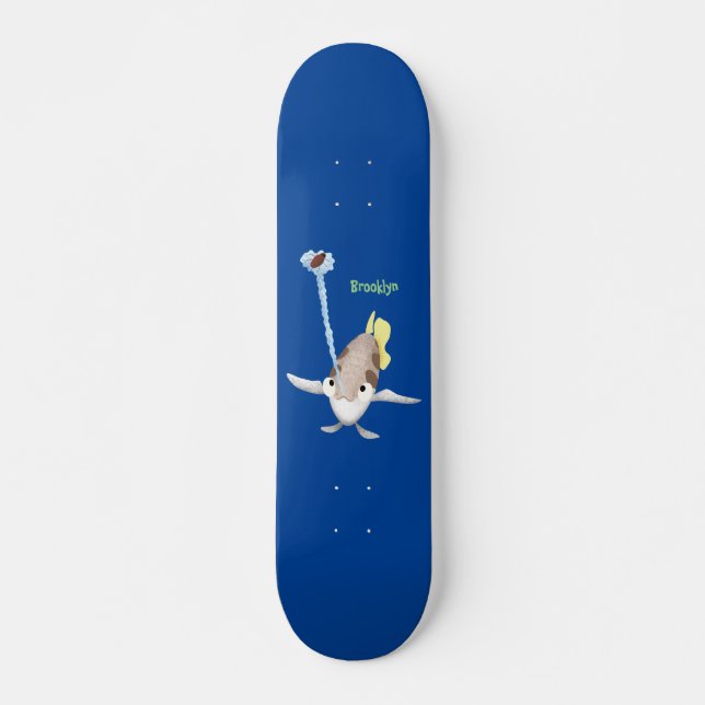 illustration av tecknaden Cute Archerfish Mini Skateboard Bräda 18,5 Cm (Framsida)
