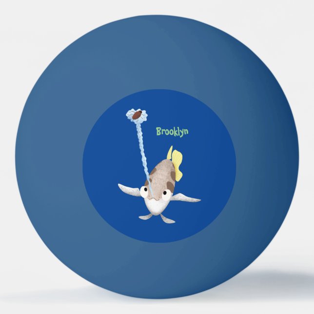 illustration av tecknaden Cute Archerfish Pingisboll (Framsidan)