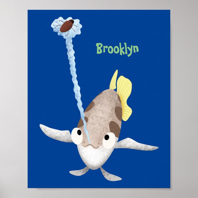 illustration av tecknaden Cute Archerfish Poster (Framsidan)