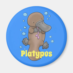 illustration av tecknaden Cute baby platypus Magnet