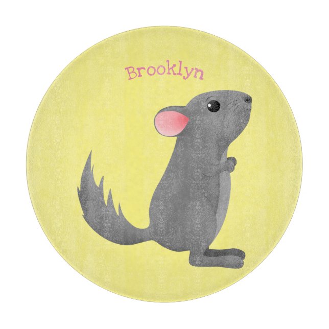 illustration av tecknaden Cute grått chinchilla (Framsidan)